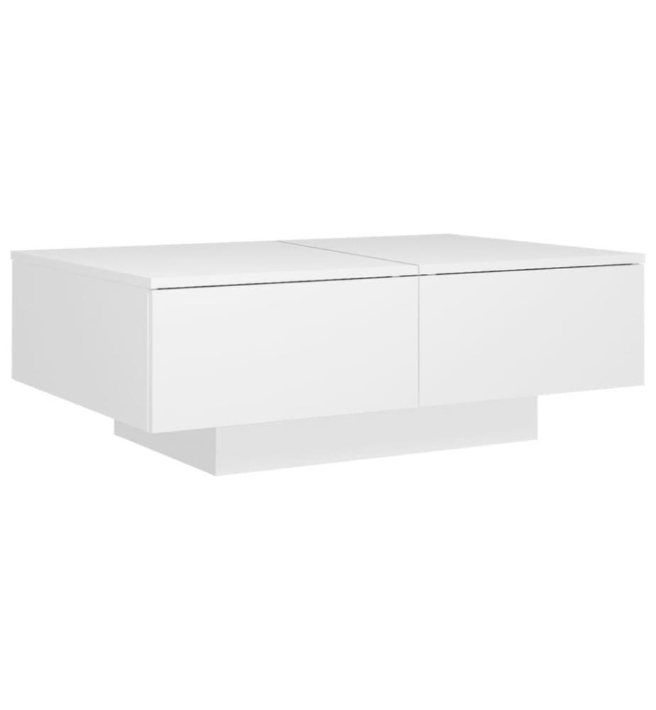 Table basse Blanc 90x60x31 cm Aggloméré