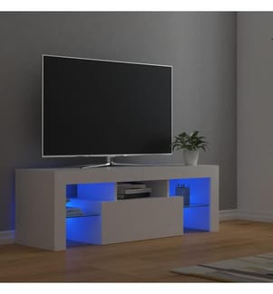 Meuble TV avec lumières LED Blanc 120x35x40 cm