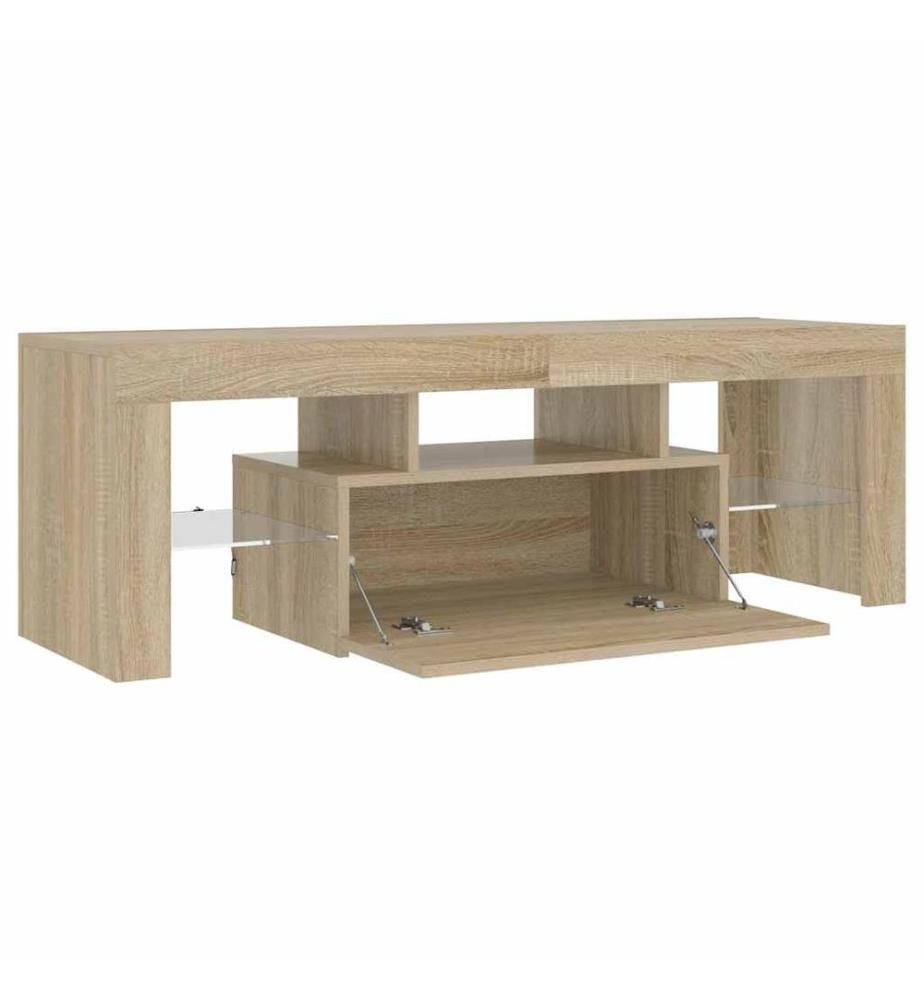 Meuble TV avec lumières LED chêne sonoma 120x35x40 cm