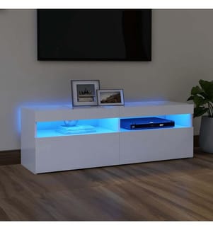 Meuble TV avec lumières LED blanc 120x35x40 cm