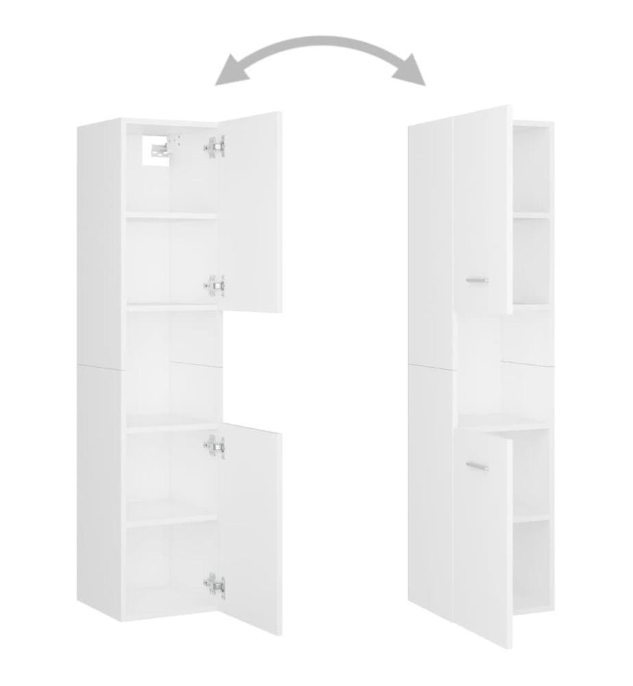 Badezimmerschrank Weiss 30x30x130 cm Holzwerkstoff