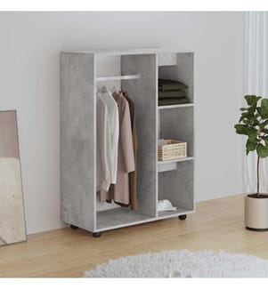 Kleiderschrank Betongrau 80x40x110 cm Holzwerkstoff