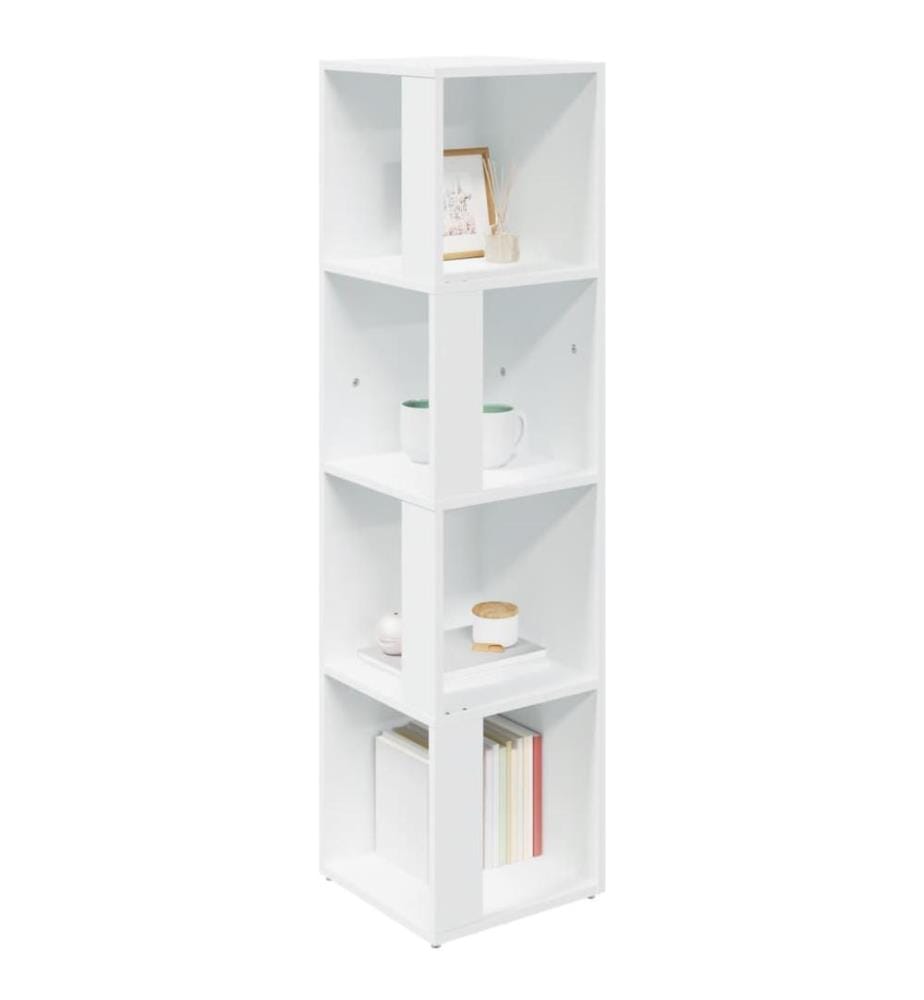 Eckregal Weiss 33x33x132 cm Holzwerkstoff