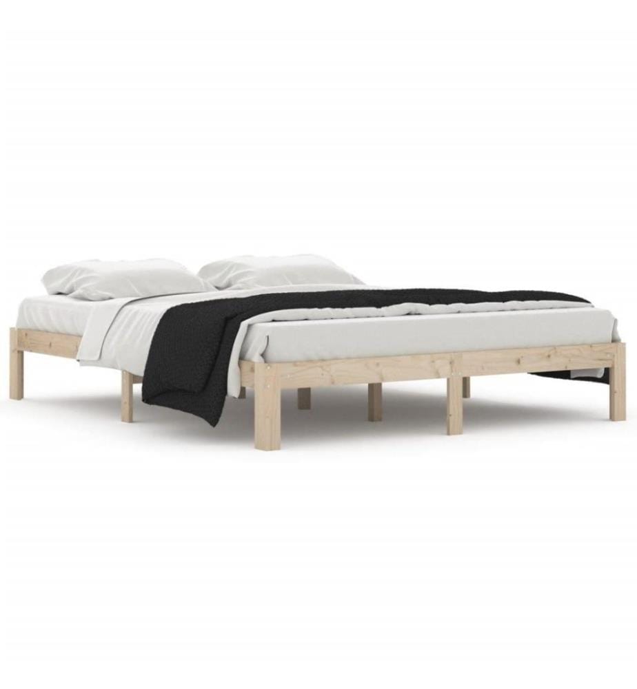 Cadre de lit Bois de pin massif 160x200 cm
