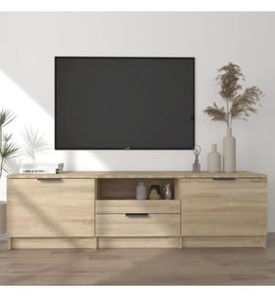 Meuble TV chêne sonoma 140x35x40 cm bois d'ingénierie