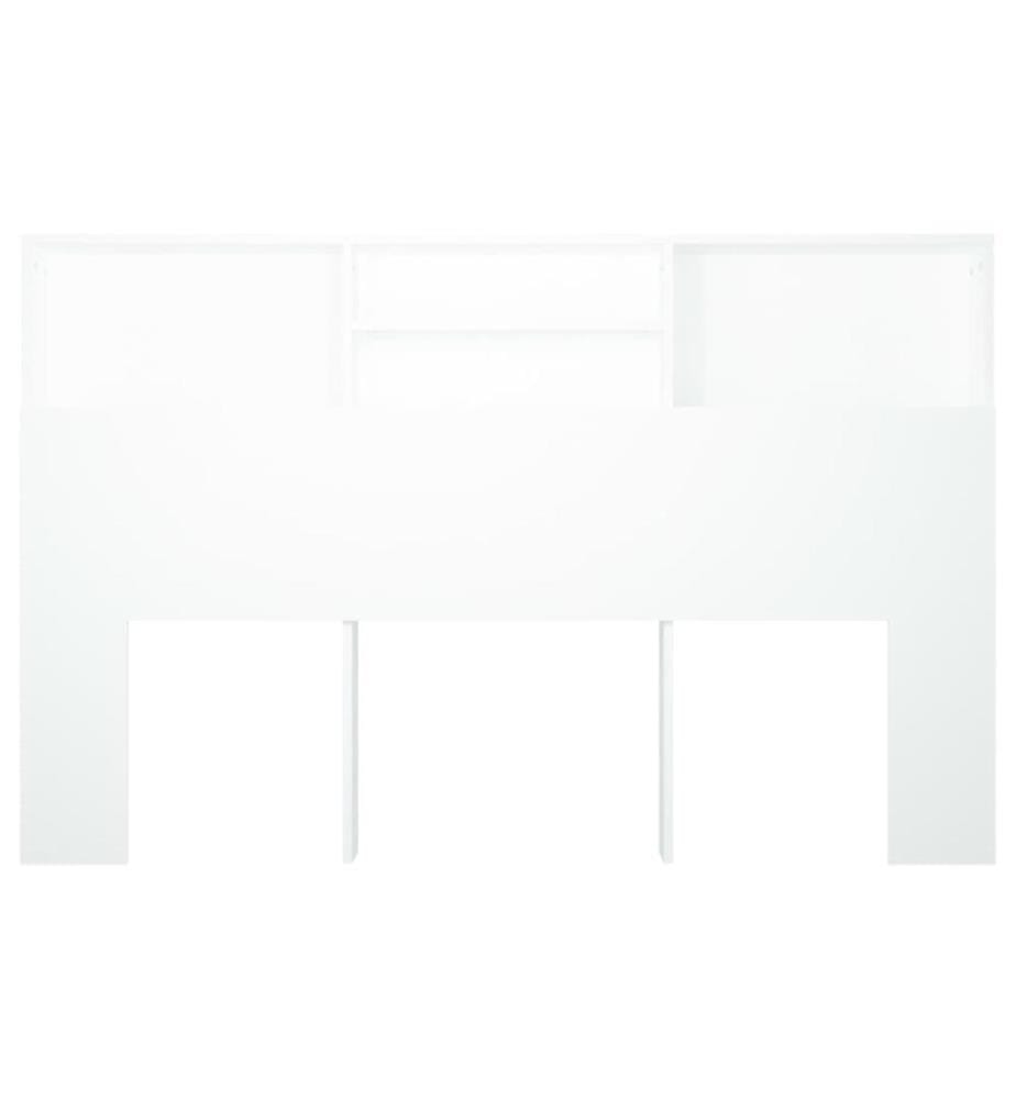 Armoire de tête de lit Blanc 160x19x103,5 cm
