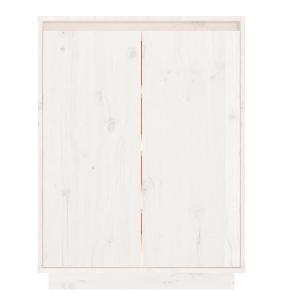 Schuhschrank Weiss 60x35x80 cm Massivholz Kiefer