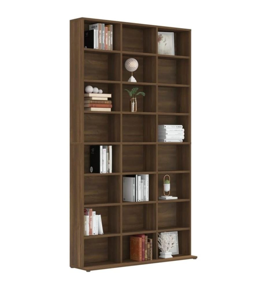 Armoire à CD Chêne marron 102x23x177,5 cm Bois d'ingénierie