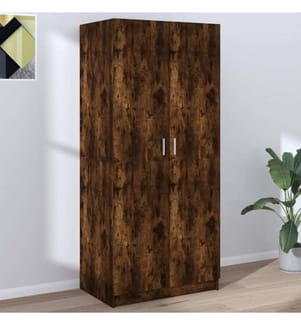 Kleiderschrank Räuchereiche 80x52x180 cm Holzwerkstoff