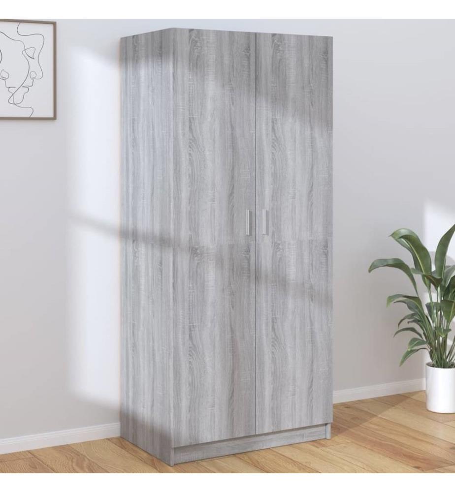 Kleiderschrank Grau Sonoma 80x52x180 cm Holzwerkstoff