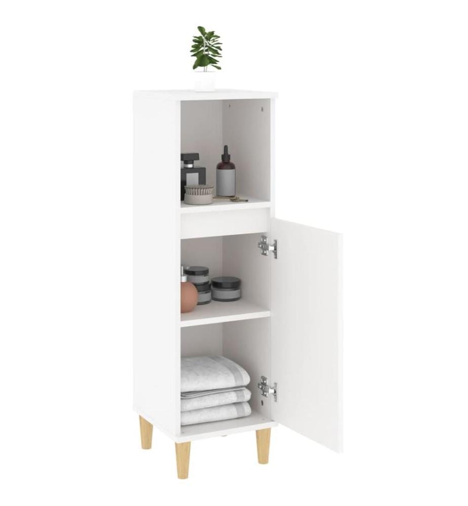 Badschrank Weiss 30x30x100 cm Holzwerkstoff