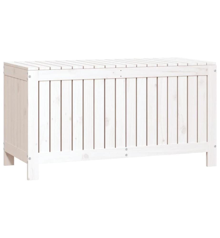 Gartentruhe Weiss 115x49x60 cm Massivholz Kiefer