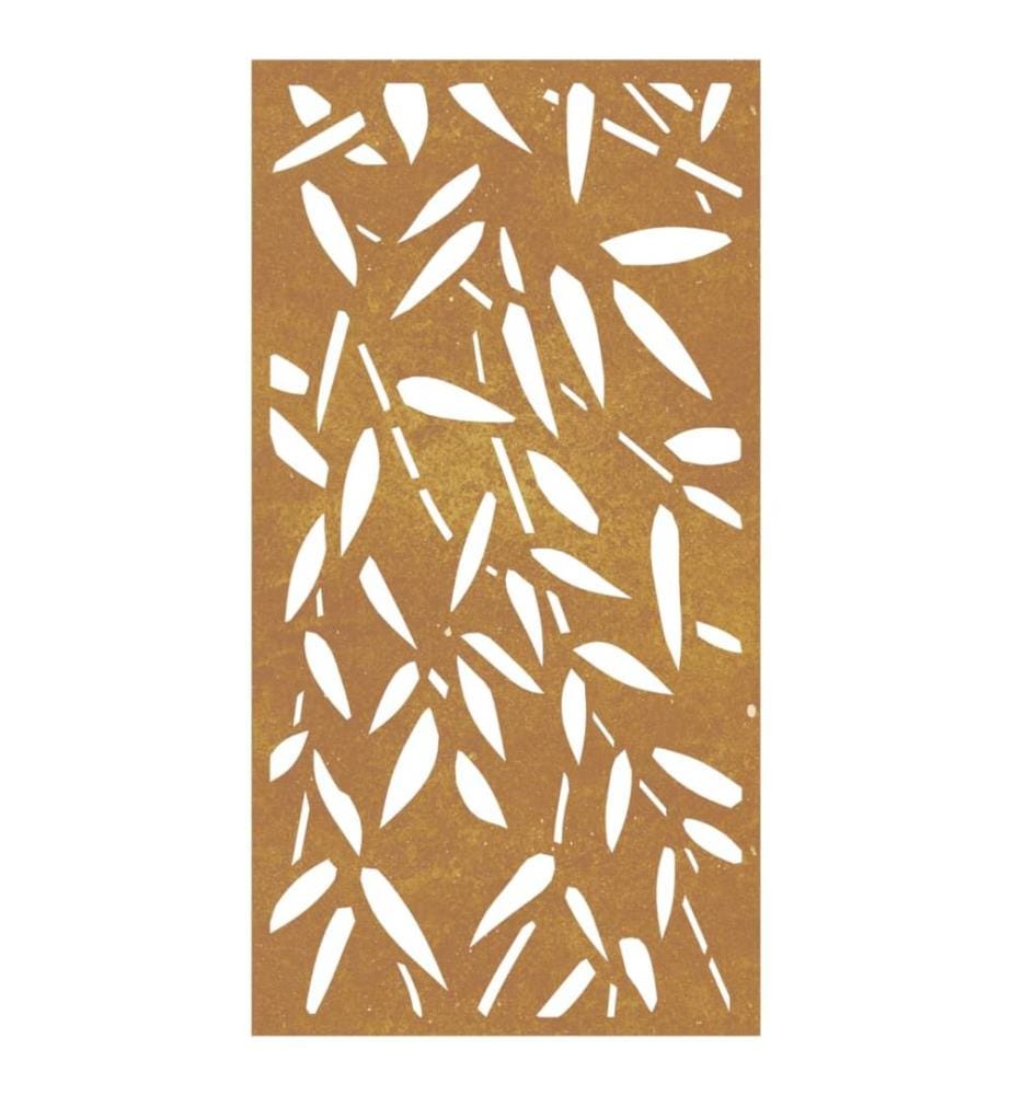 Garten-Wanddeko 105x55 cm Cortenstahl Bambusblatt-Design