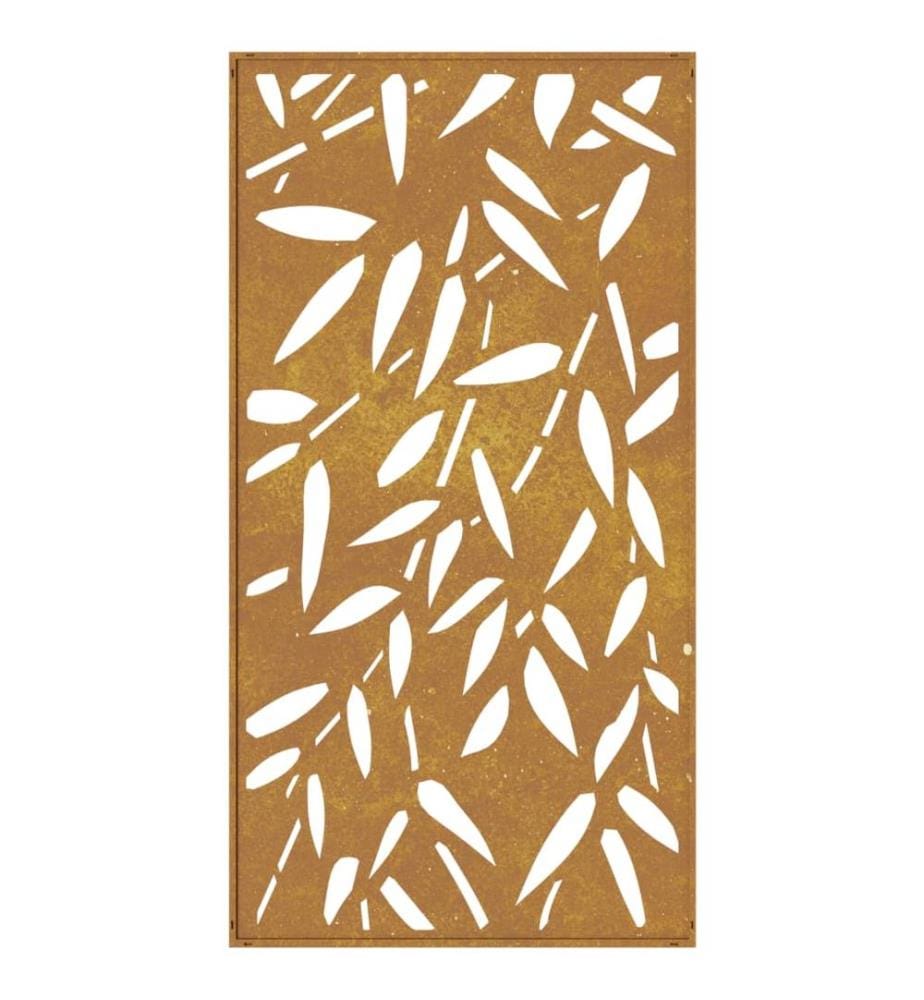 Garten-Wanddeko 105x55 cm Cortenstahl Bambusblatt-Design