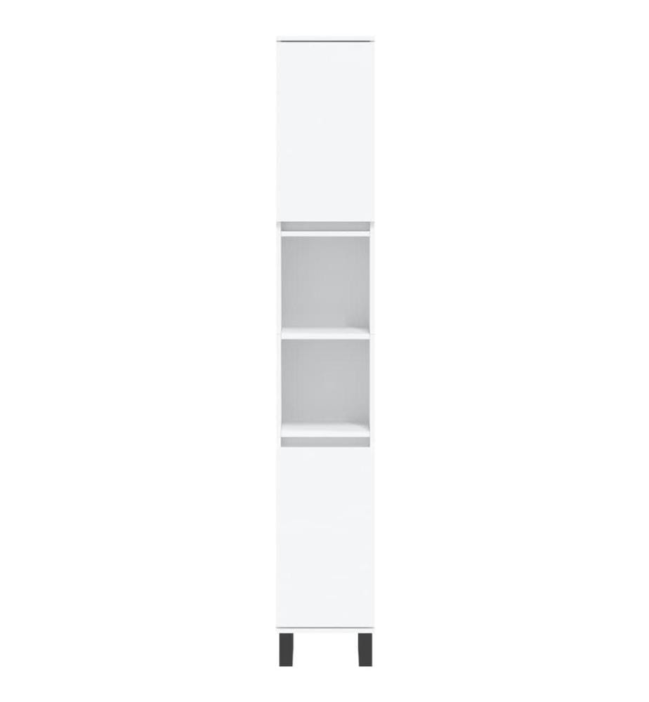 Badschrank Weiss 30x30x190 cm Holzwerkstoff