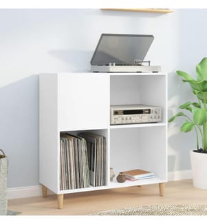 Plattenschrank Weiss 84,5x38x89 cm Holzwerkstoff