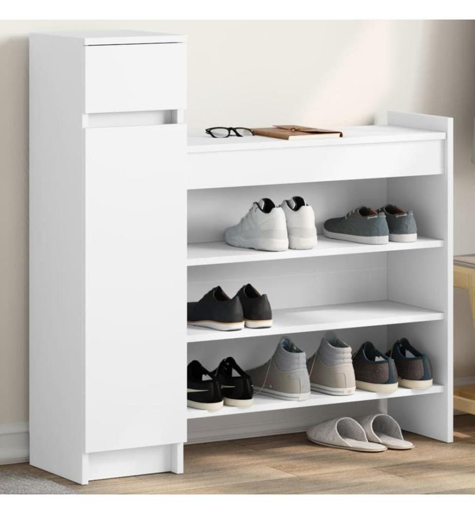 Schuhschrank Weiss 100,5x28x100 cm Holzwerkstoff
