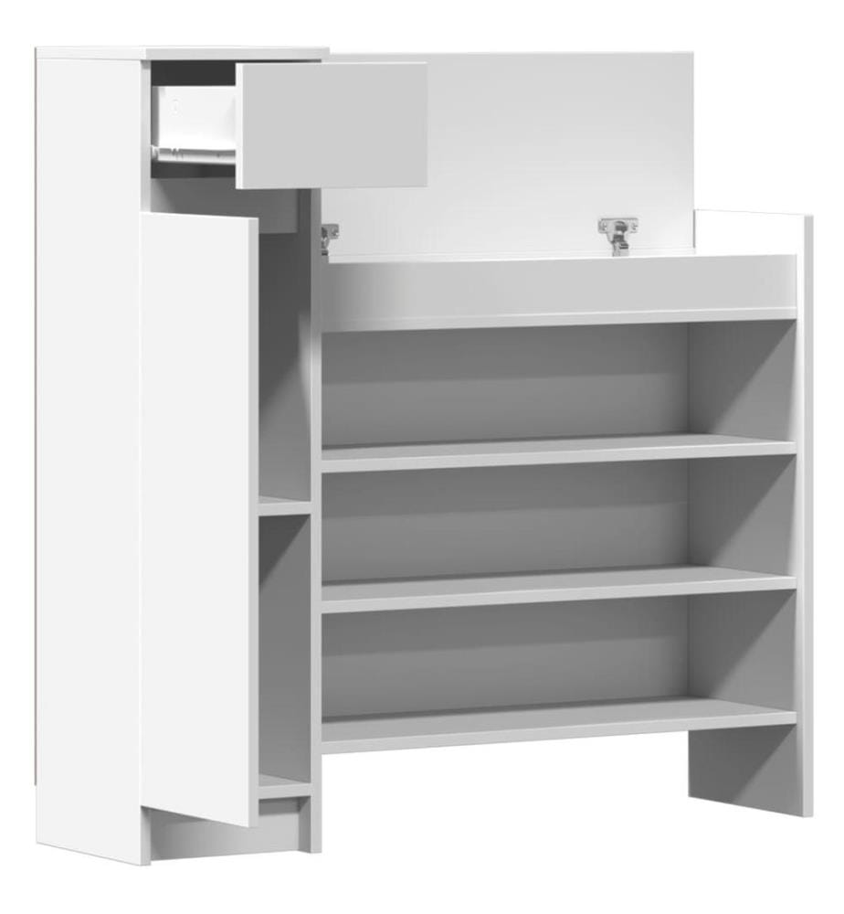 Schuhschrank Weiss 100,5x28x100 cm Holzwerkstoff