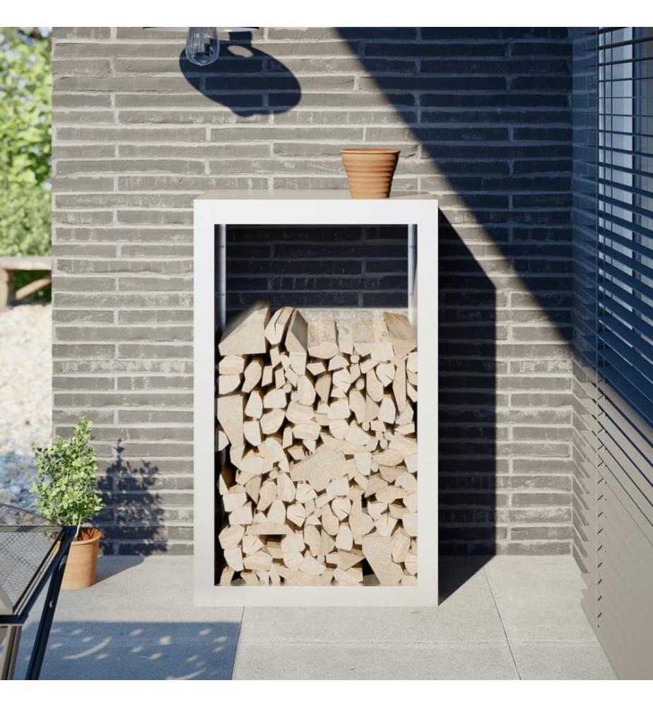 Brennholzregal Weiss 60x40x100 cm Stahl