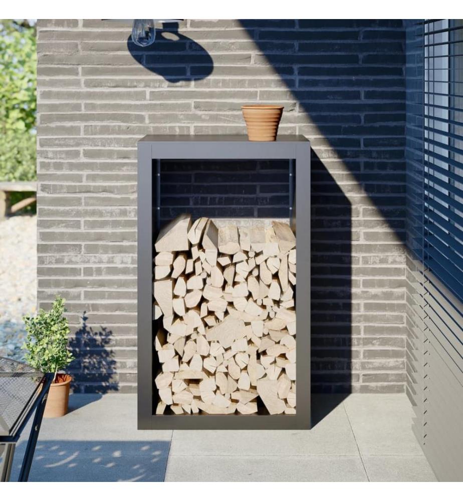 Brennholzregal Anthrazit 60x40x100 cm Stahl