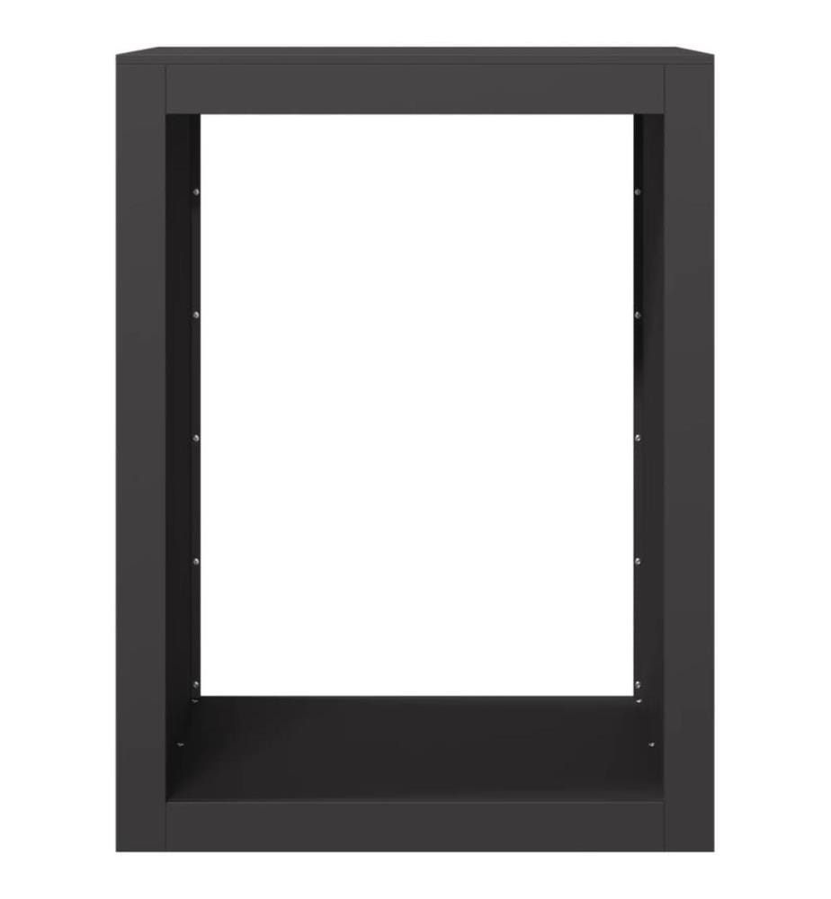 Brennholzregal Schwarz 60x40x80 cm Stahl