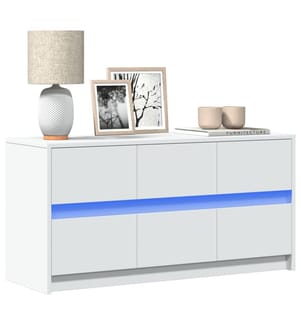 Meuble TV avec LED blanc 100x34x50 cm bois d'ingénierie