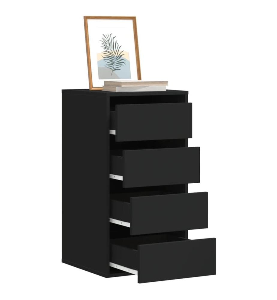 Commode d'angle noir 40x41x76 cm bois d'ingénierie