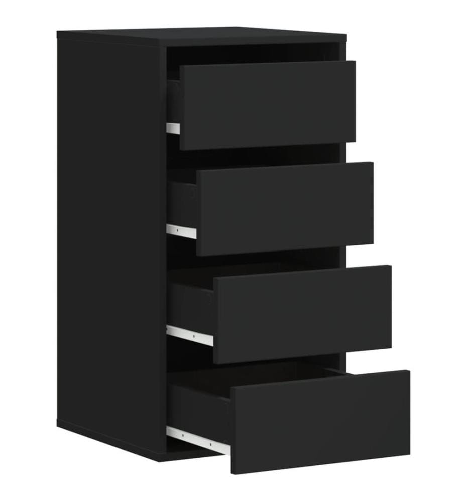 Commode d'angle noir 40x41x76 cm bois d'ingénierie