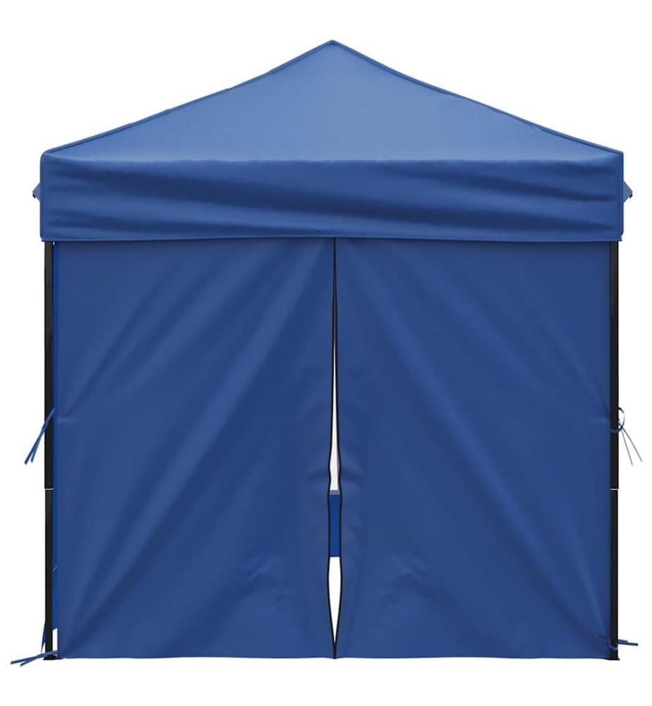 Tente de réception pliable avec parois Bleu 2x2 m