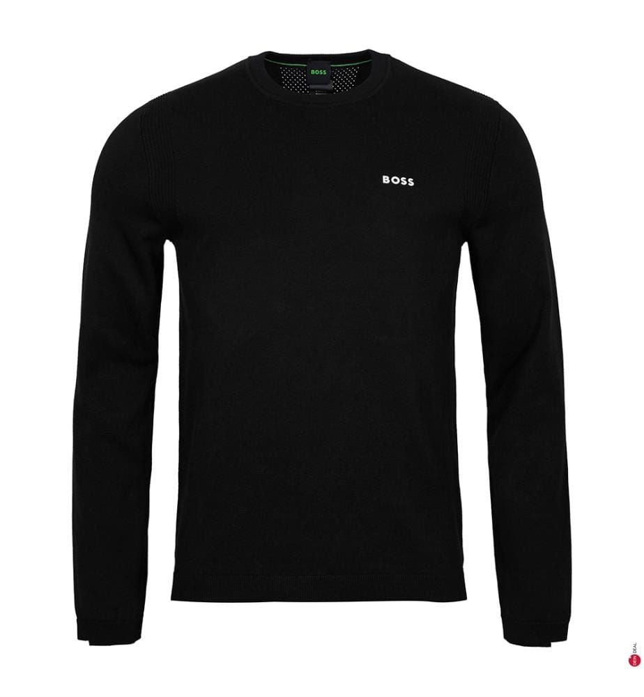 Regular Fit Rundhalsausschnitt Pullover - Schwarz