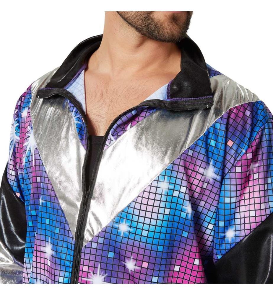 Completo da uomo retro anni '80 90 discoteca tuta da jogging