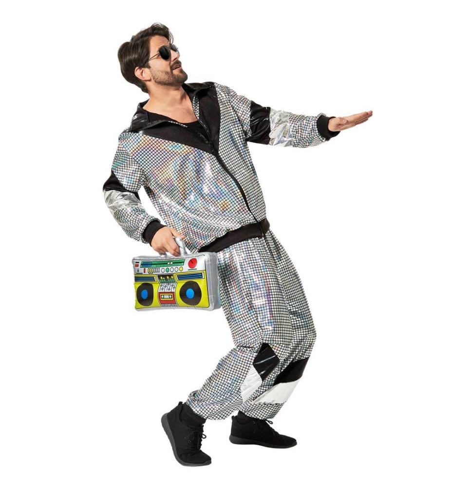 Completo da uomo retro anni '80 90 discoteca tuta da jogging