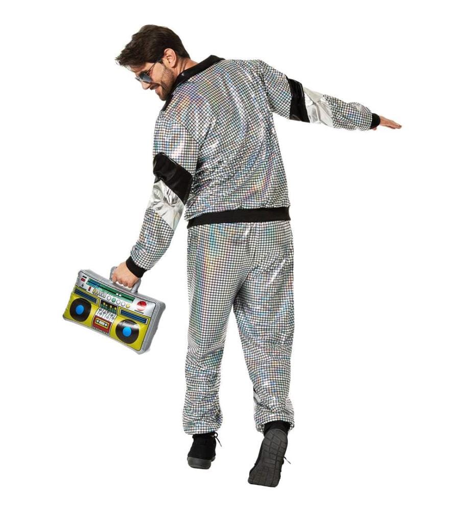 Completo da uomo retro anni '80 90 discoteca tuta da jogging