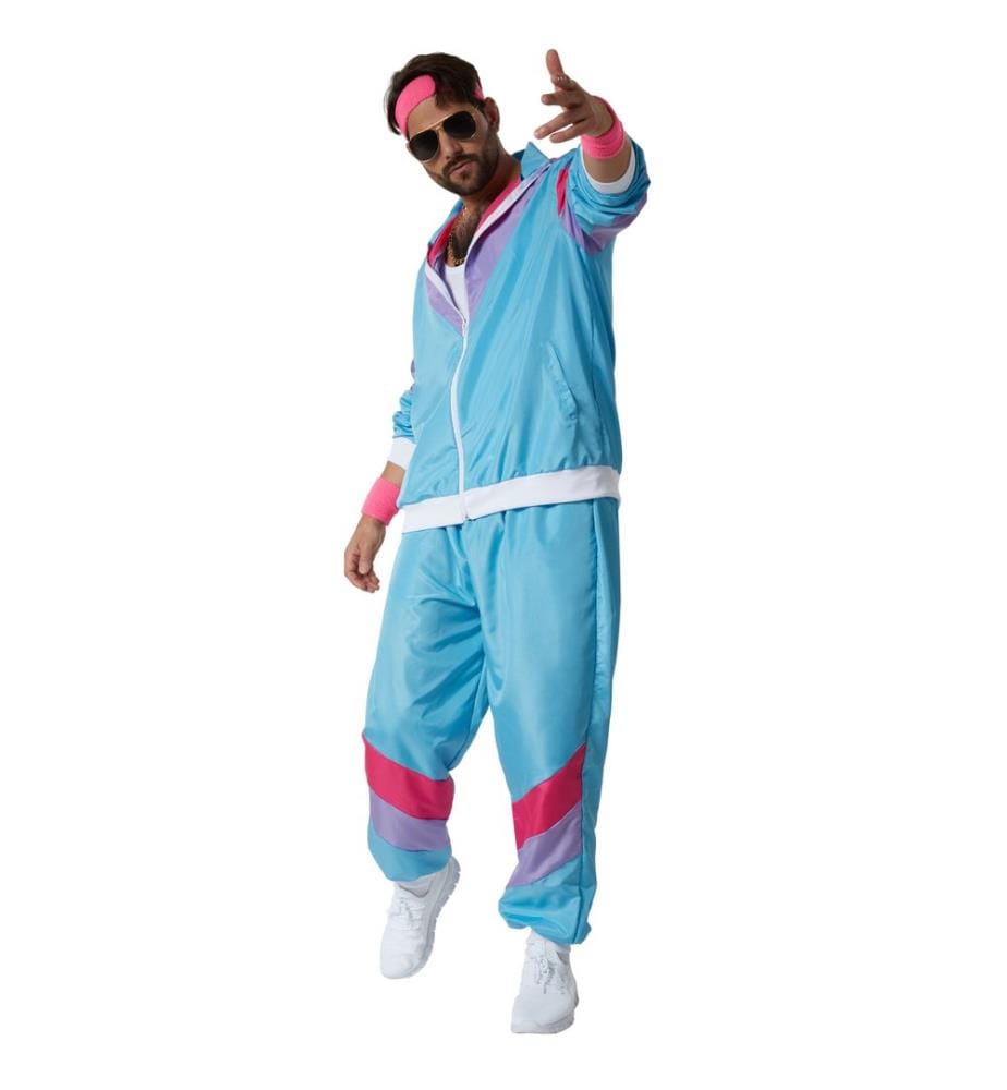 Completo da uomo retrò anni '80 '90 set tuta da jogging
