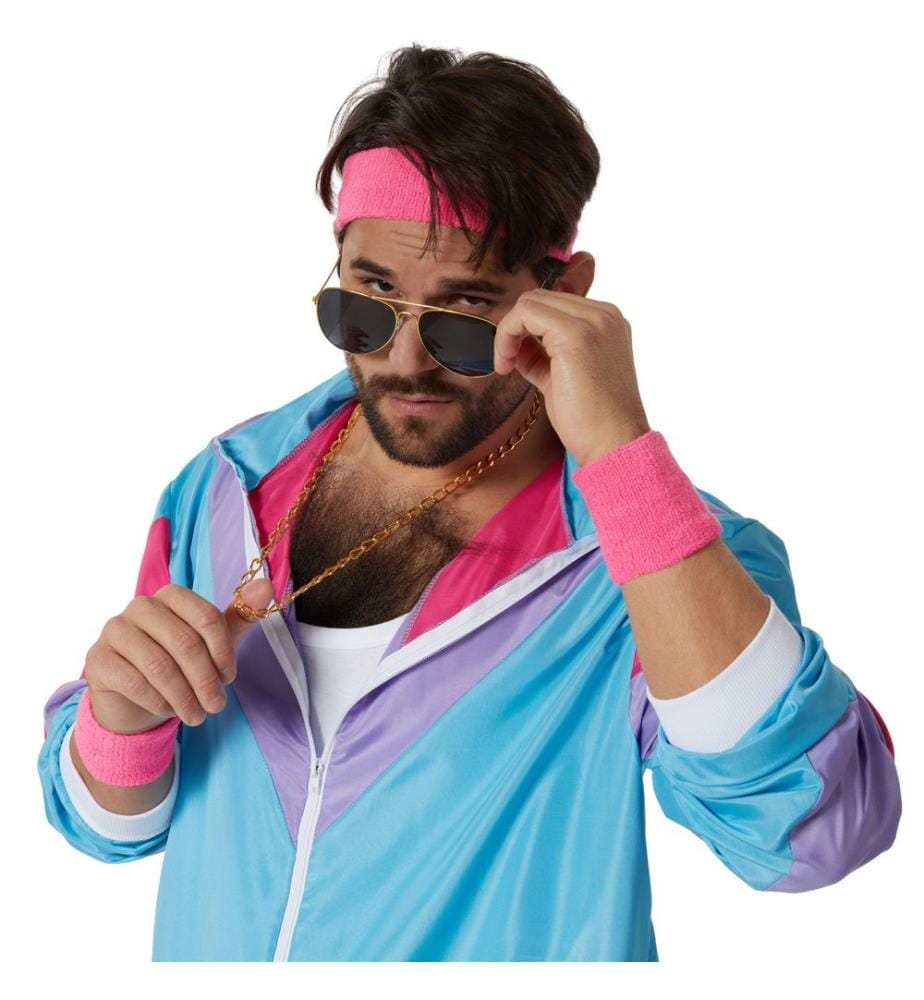 Completo da uomo retrò anni '80 '90 set tuta da jogging