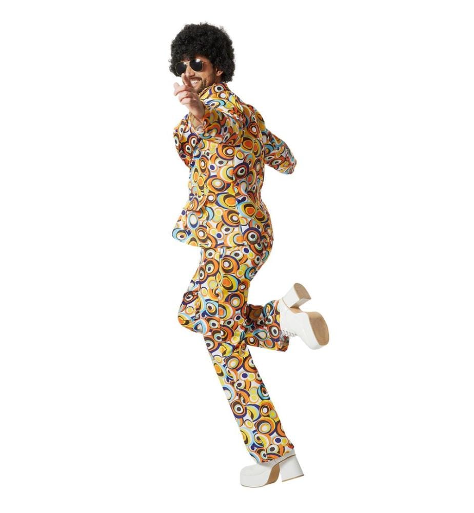 Costume da uomo anni '70 discoteca motivo a cerchio