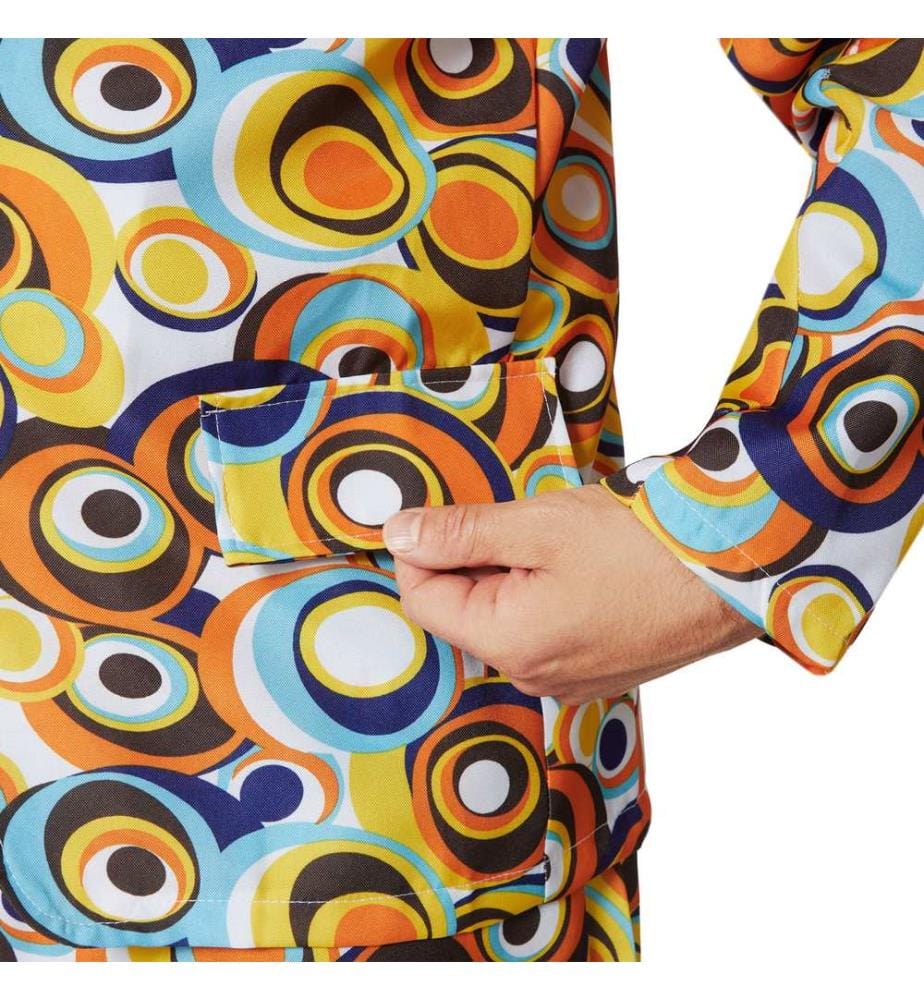 Costume da uomo anni '70 discoteca motivo a cerchio