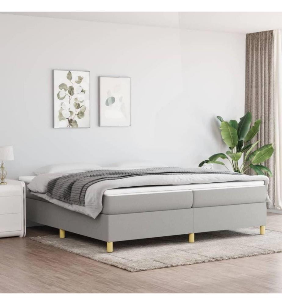 Boxspringbett Hellgrau 200x200 cm Stoff