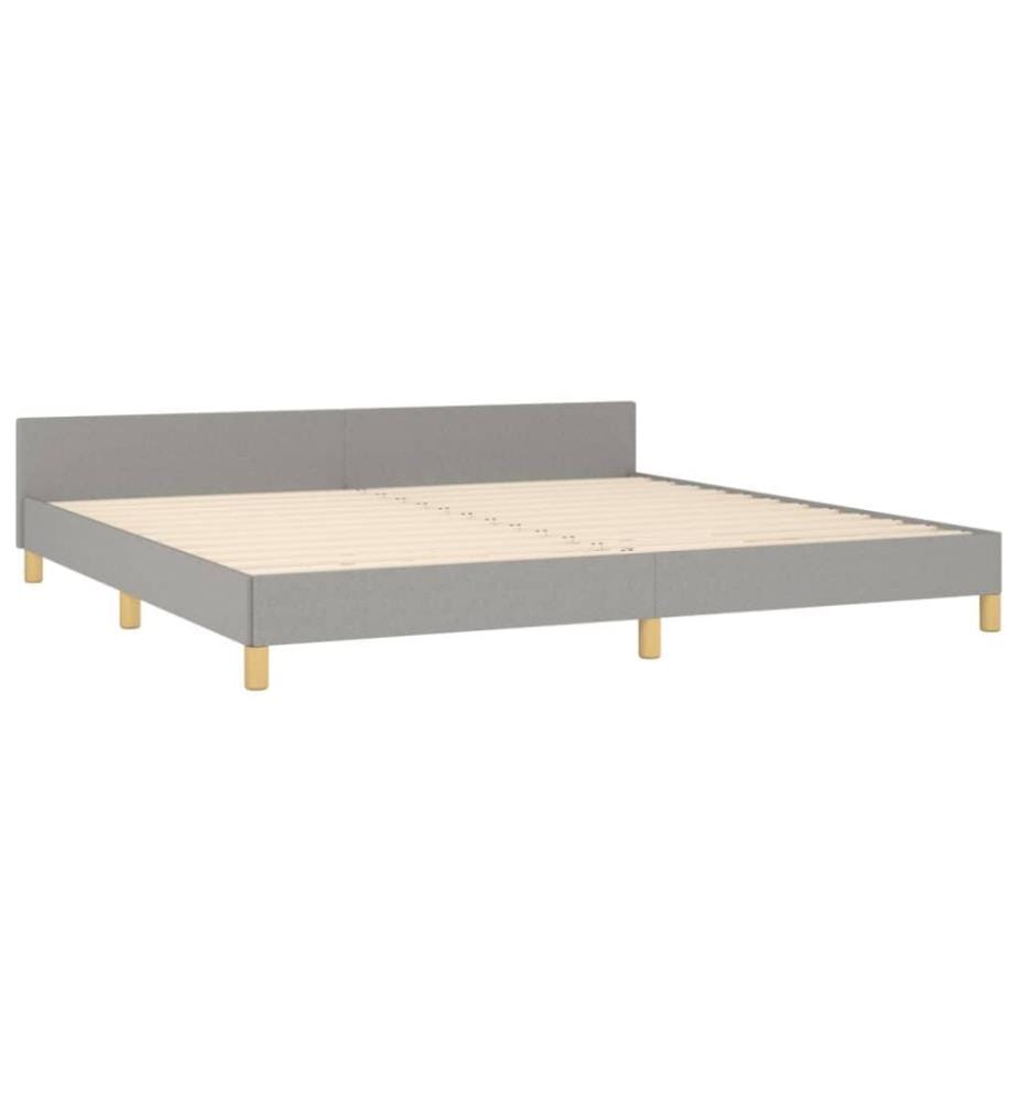 Bettgestell mit Kopfteil Hellgrau 200x200 cm Stoff