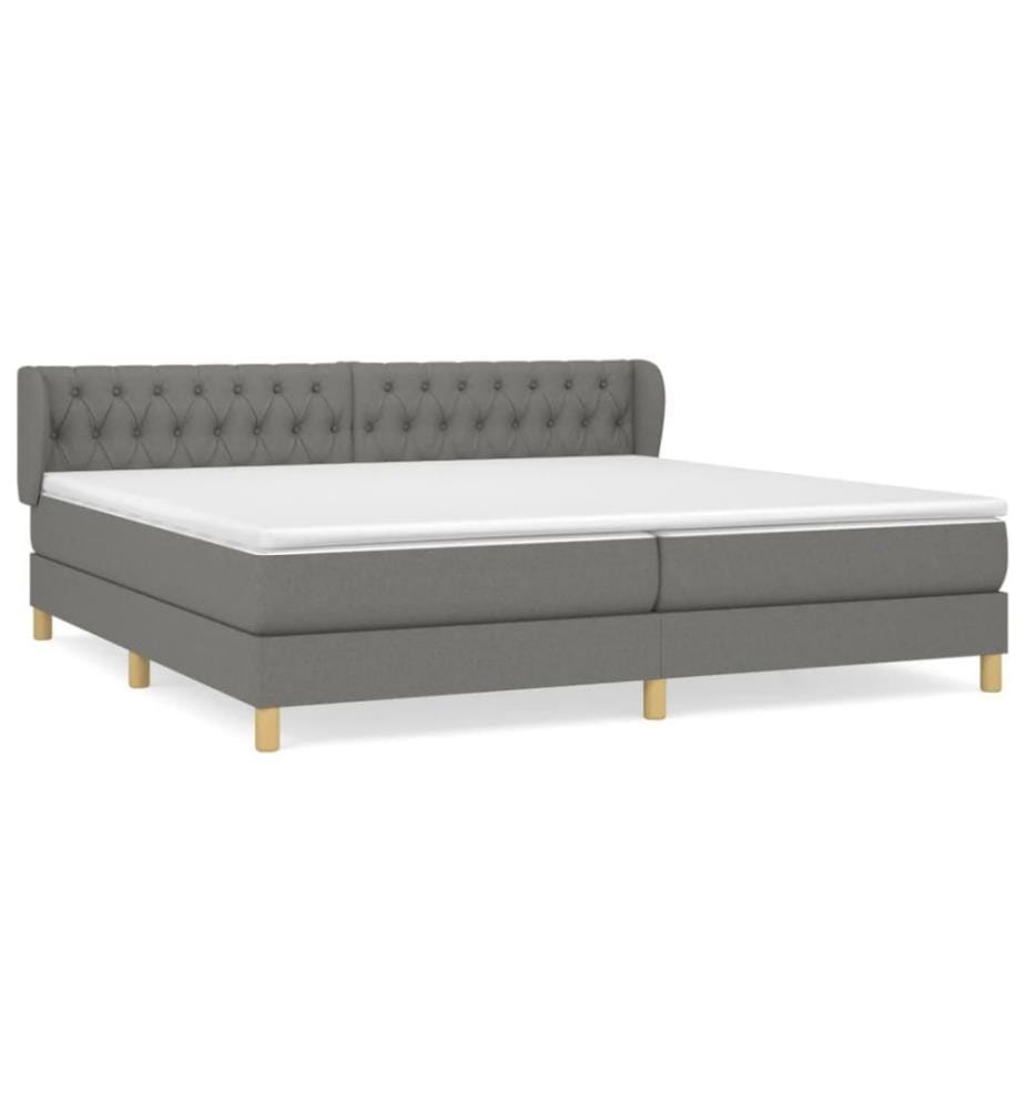 Boxspringbett mit Matratze Dunkelgrau 200x200 cm Stoff