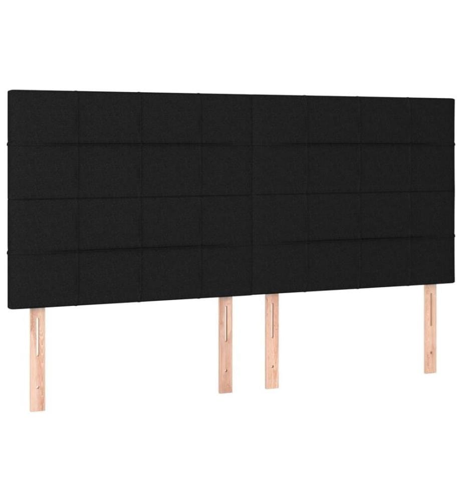 Lit à sommier tapissier avec matelas Noir 200x200 cm Tissu