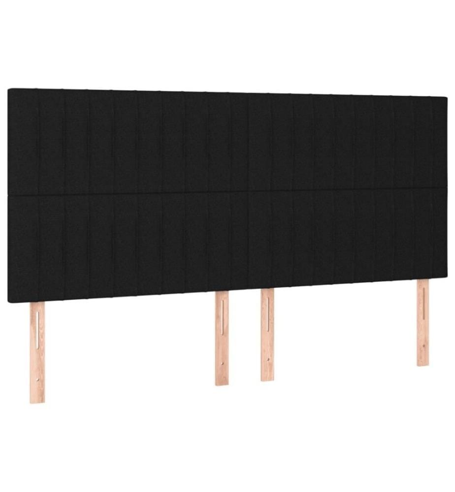 Lit à sommier tapissier avec matelas Noir 200x200 cm Tissu