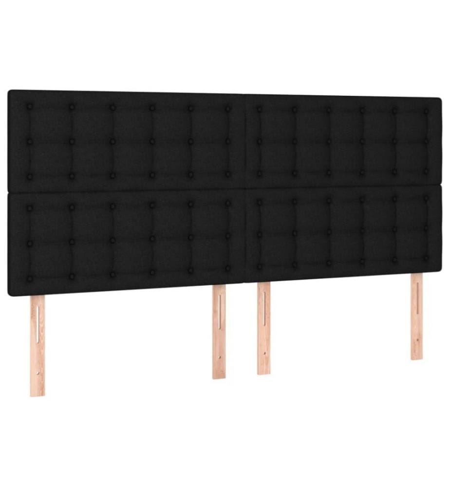 Lit à sommier tapissier avec matelas Noir 200x200 cm Tissu