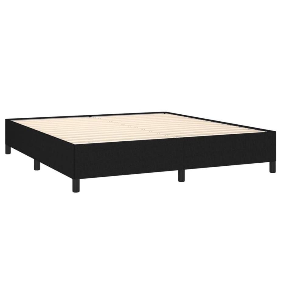 Lit à sommier tapissier avec matelas Noir 180x200 cm Tissu