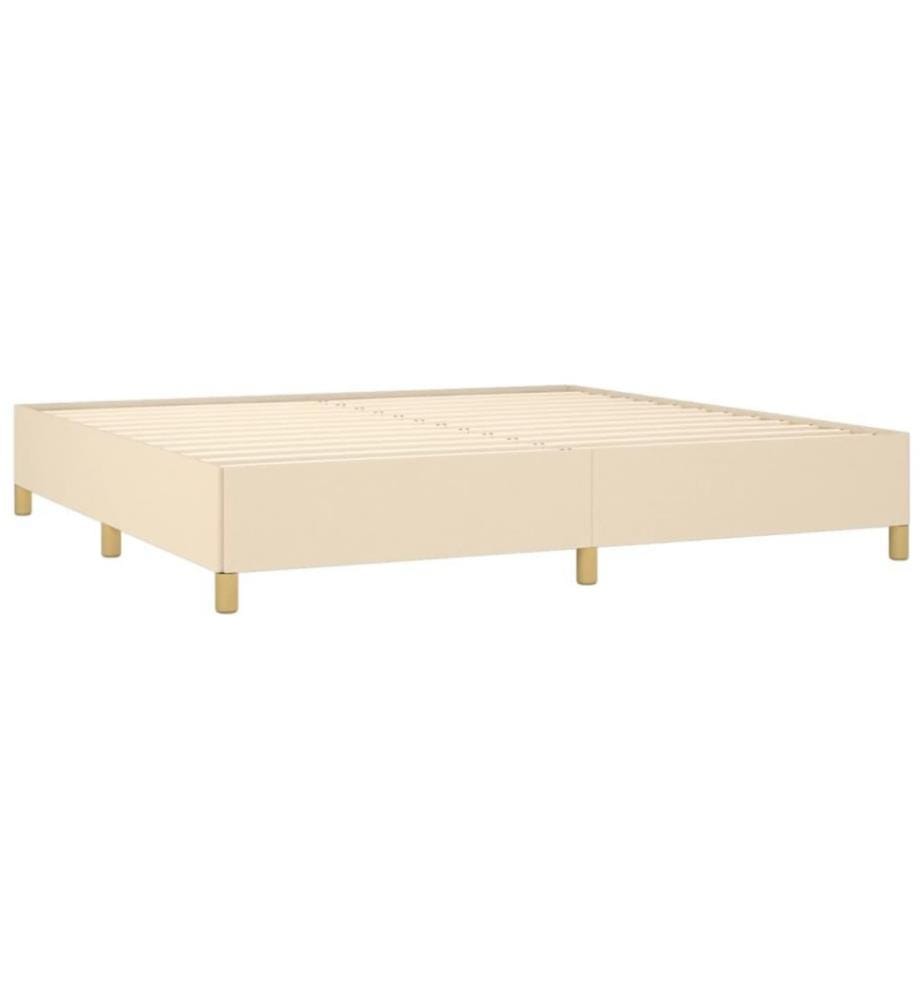 Boxspringbett mit Matratze Creme 200x200 cm Stoff