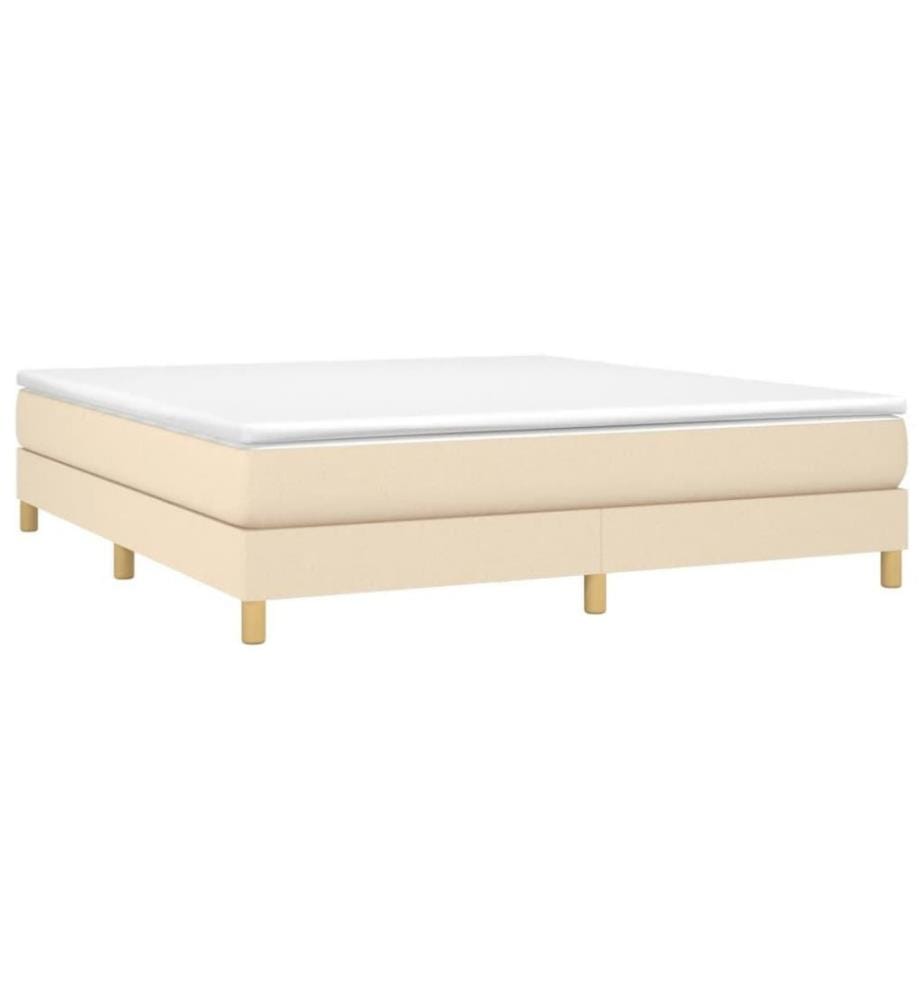Lit à sommier tapissier avec matelas Crème 180x200 cm Tissu