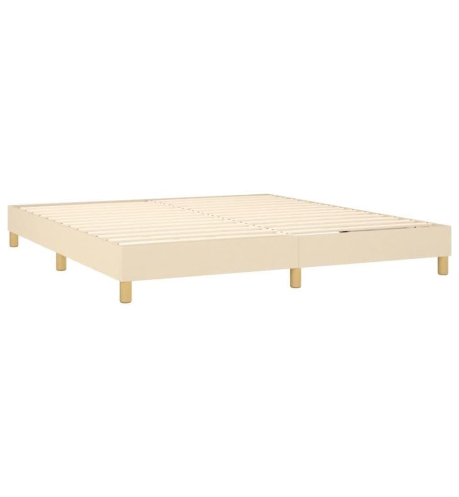 Lit à sommier tapissier avec matelas Crème 180x200 cm Tissu