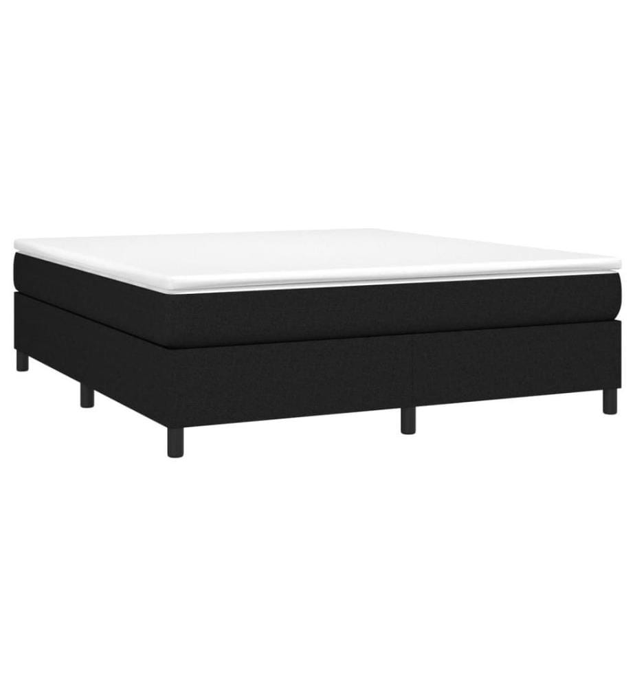 Lit à sommier tapissier avec matelas Noir 180x200 cm Tissu