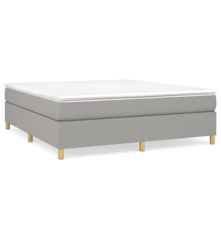 Boxspringbett mit Matratze Hellgrau 180x200 cm Stoff