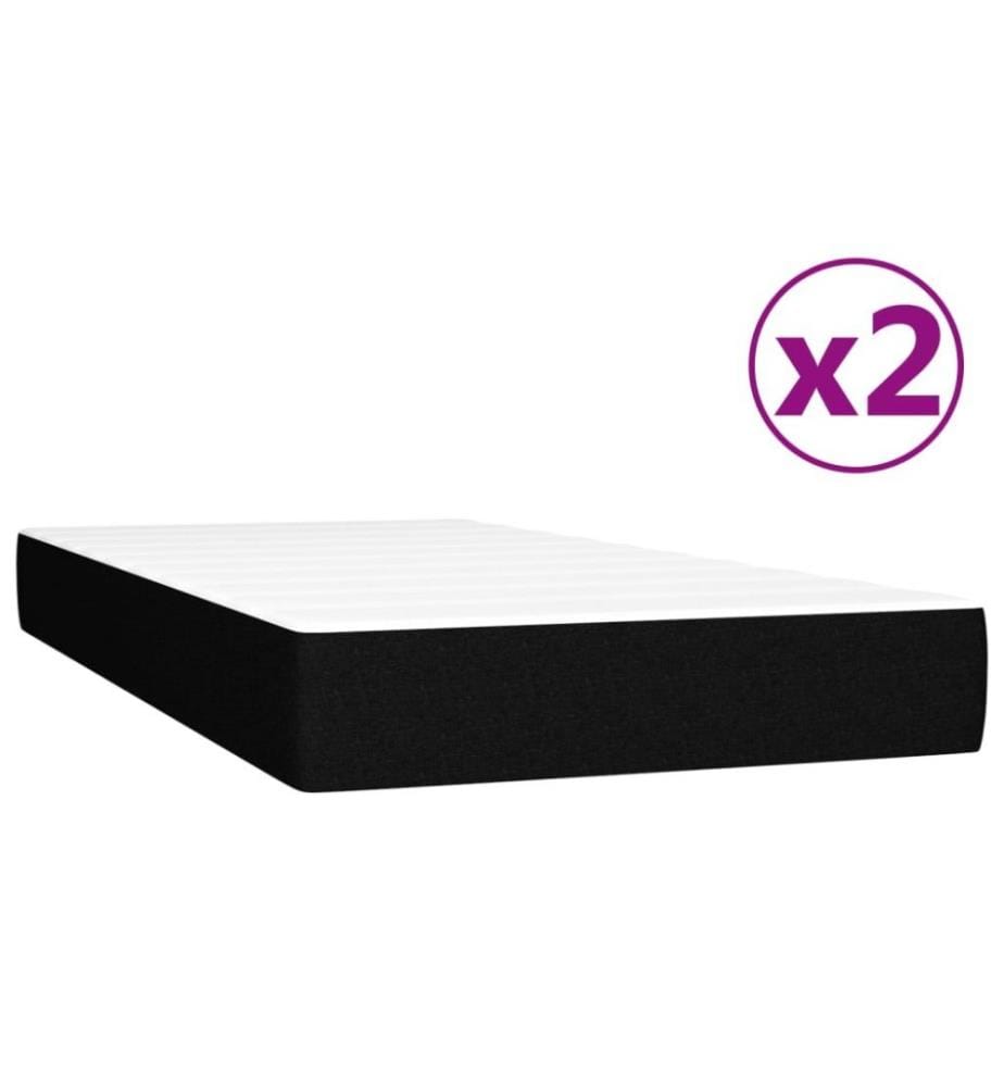 Boxspringbett mit Matratze Schwarz 200x200 cm Stoff